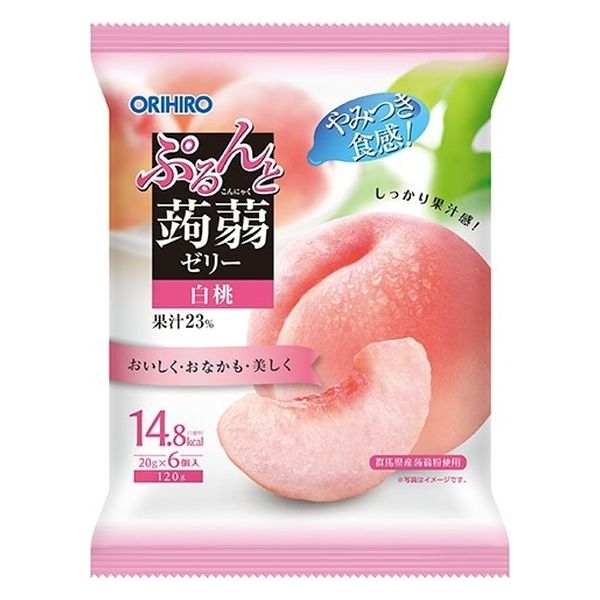 Orihiro Purunto Konjac Jelly Assortment White Peach 20g x 6 pcs Yui mart