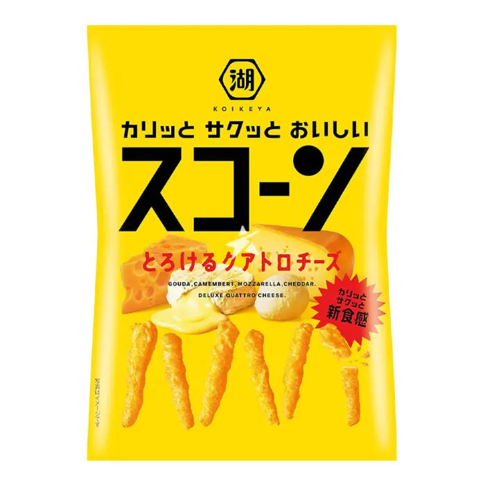 Koikeya Corn Strips - Melty Quadruple Cheese Flavour 78g Yui mart