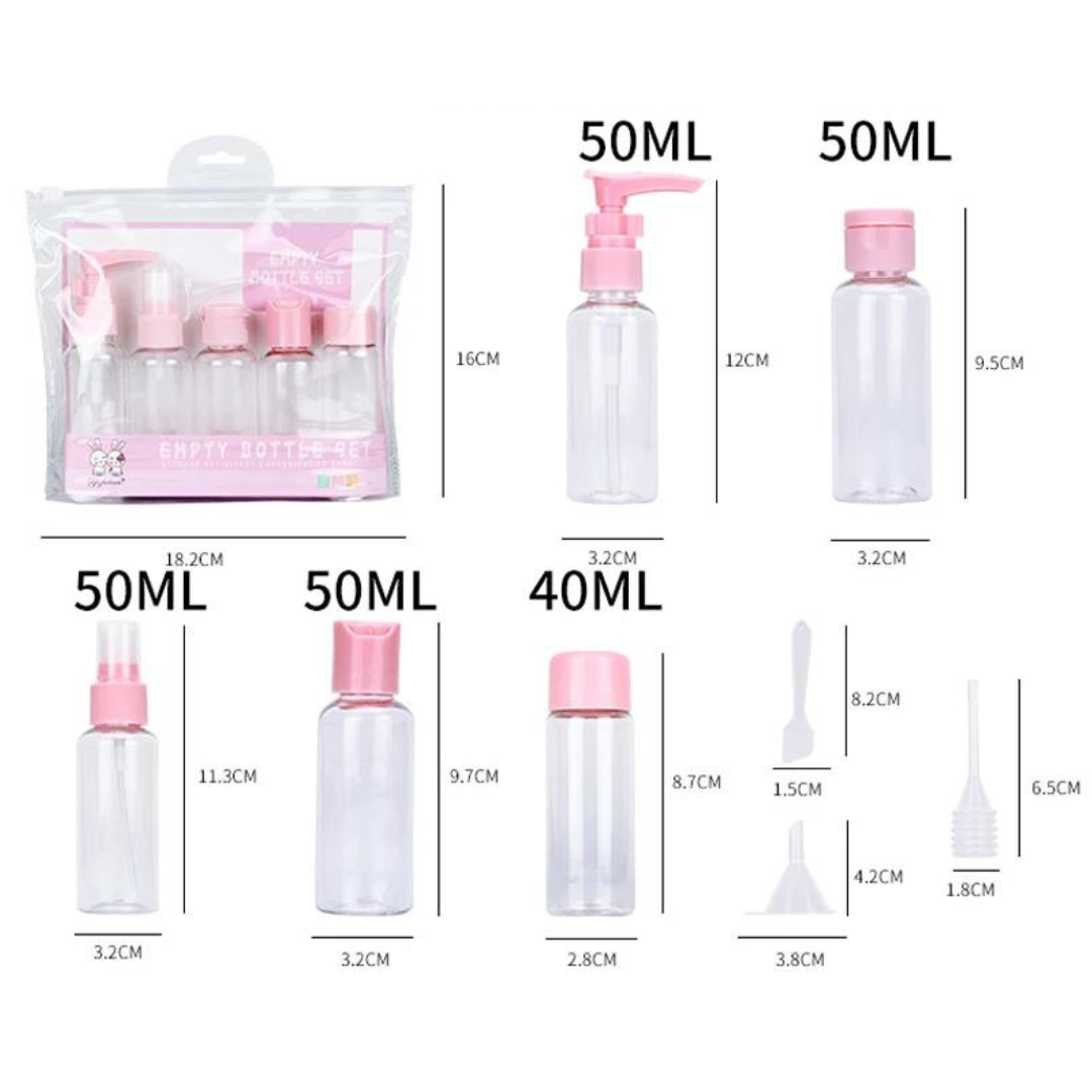 Travel Refillable Bottle Set，pink/blue