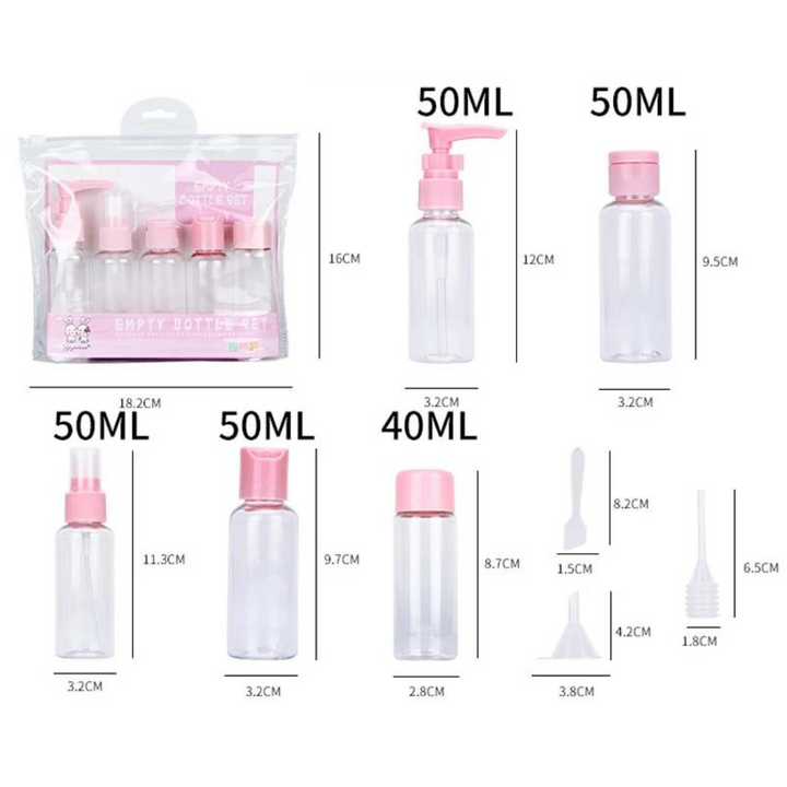 Travel Refillable Bottle Set，pink/blue
