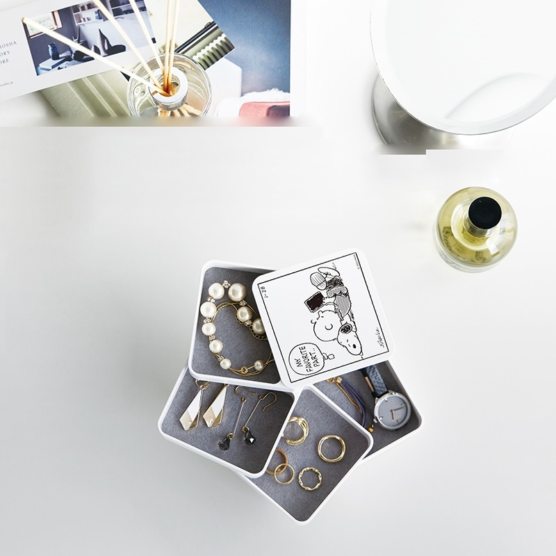 Yamazaki Jitsugyo Tower Snoopy PEANUTS Accessory Tray Square Yui mart