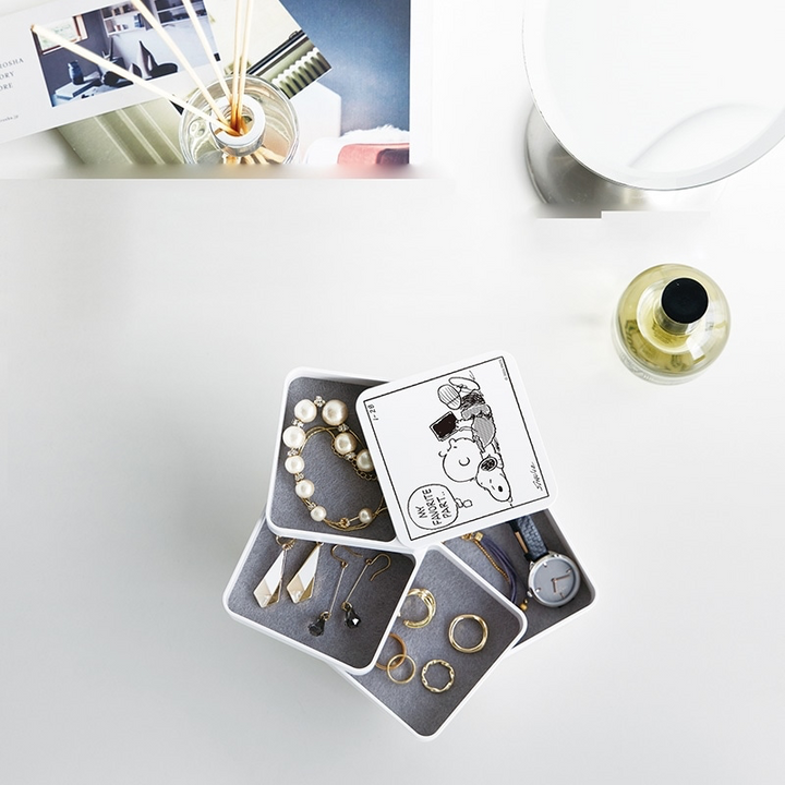 Yamazaki Jitsugyo Tower Snoopy PEANUTS Accessory Tray Square Yui mart