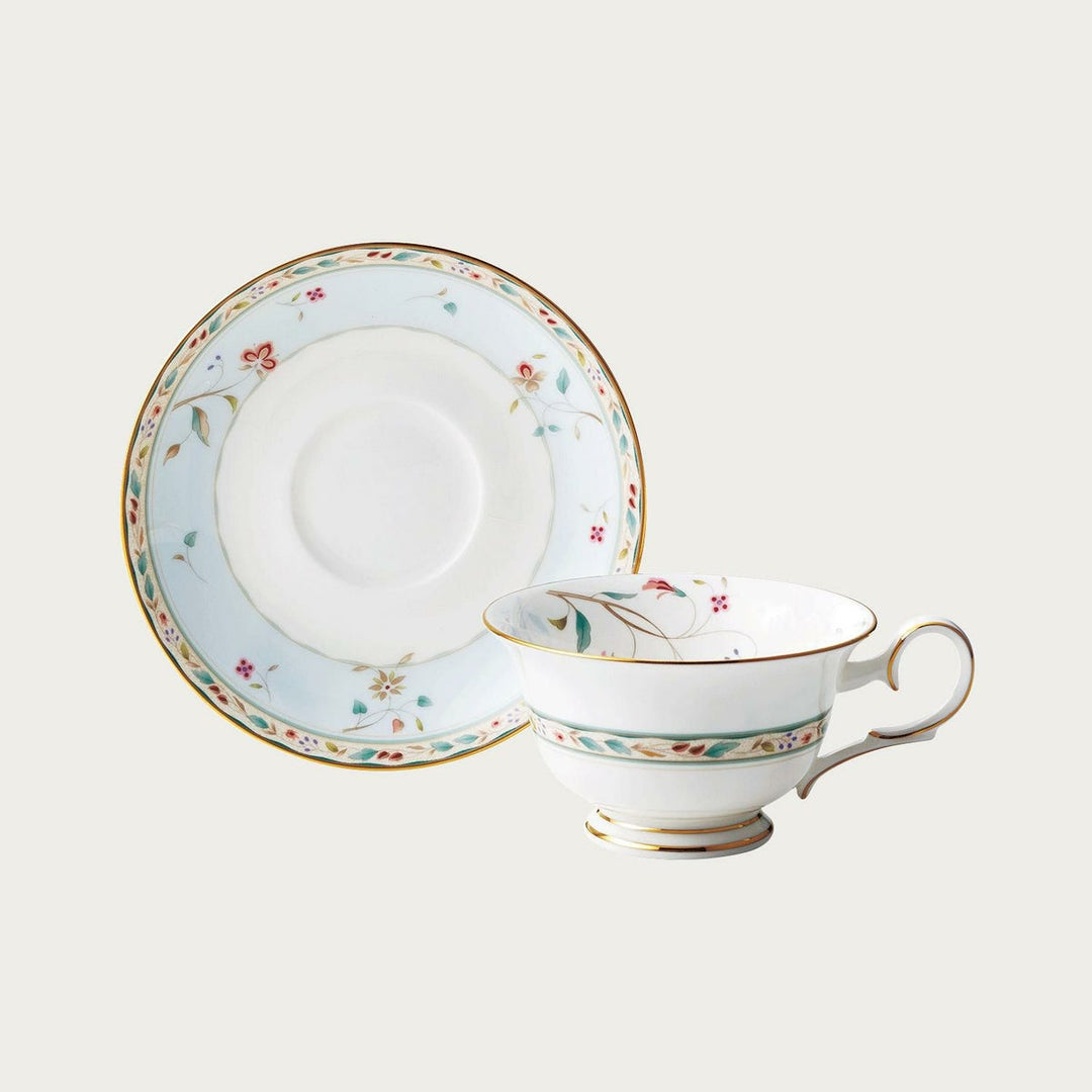 Noritake P50717A/4409-56 Cup & Saucer (Color Changing Pair Set) (Both Coffee & Tea), 7.5 fl oz (215 cc), Flower Chisel, 2 Guests, Pink, Blue, Bone China Yui mart