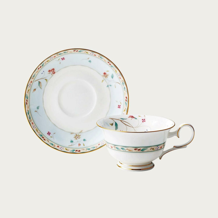 Noritake P50717A/4409-56 Cup & Saucer (Color Changing Pair Set) (Both Coffee & Tea), 7.5 fl oz (215 cc), Flower Chisel, 2 Guests, Pink, Blue, Bone China Yui mart