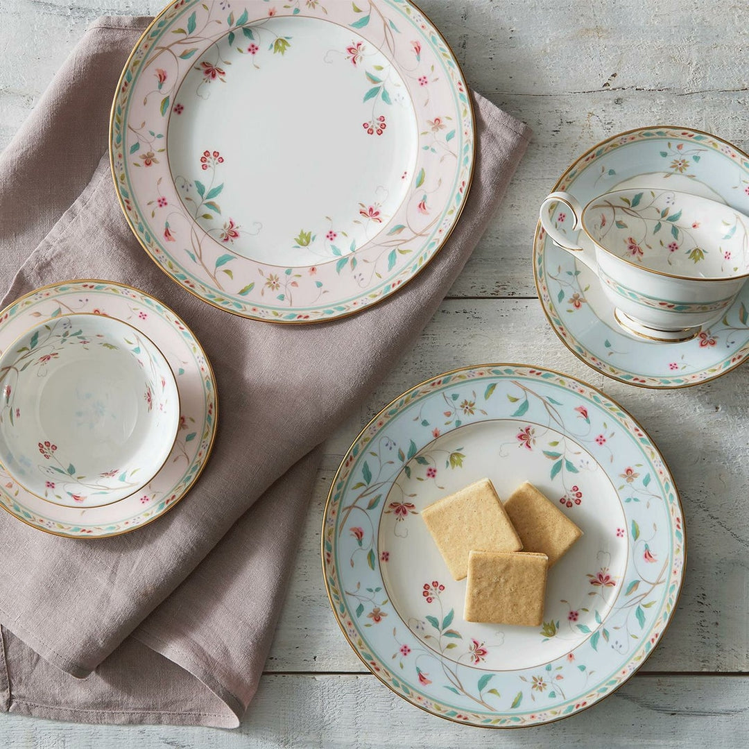 Noritake P50717A/4409-56 Cup & Saucer (Color Changing Pair Set) (Both Coffee & Tea), 7.5 fl oz (215 cc), Flower Chisel, 2 Guests, Pink, Blue, Bone China Yui mart