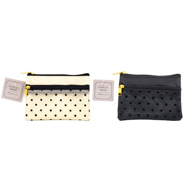 Flocky W zipper pouch Yui mart
