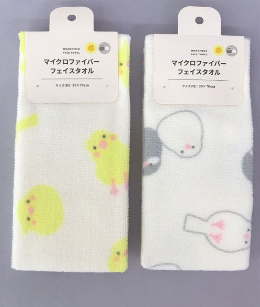 Japanese Bird Print Microfiber Face Towel – 2 Styles Yui mart