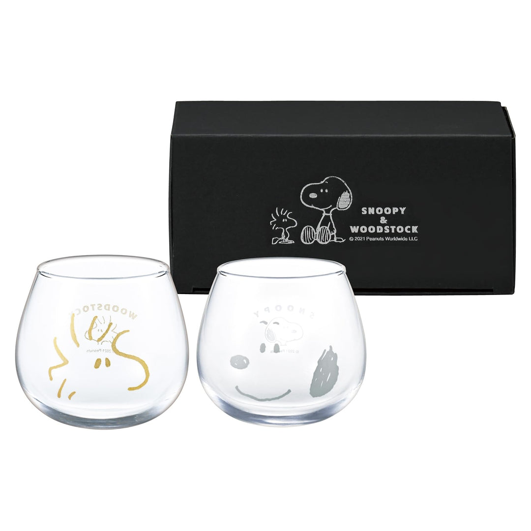 Snoopy & Woodstock Tumbler Pair [Made in Japan, Microwave & Dishwasher Safe] Umeko Zakka