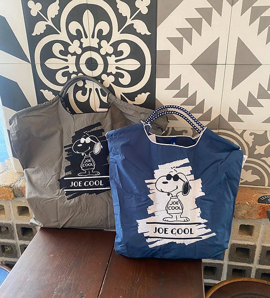 Ball & Chain Shopping Bag Joe Cool Snoopy #32, Size L，Navy-326106