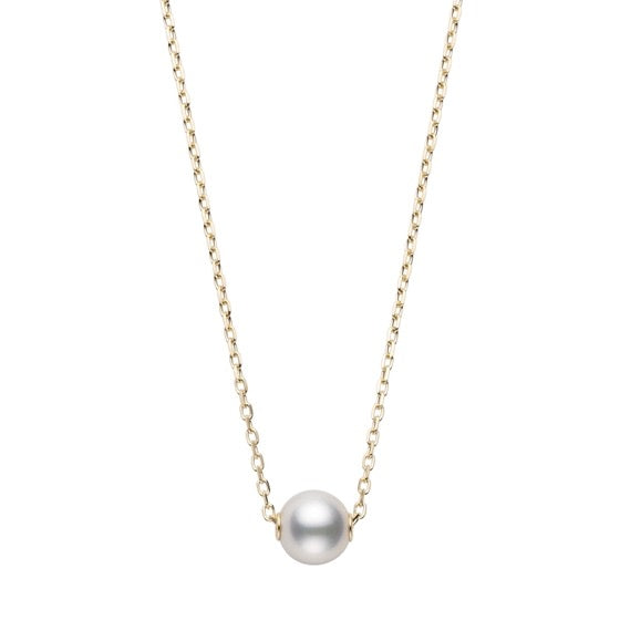 Mikimoto Akoya Cultured Single Pearl Pendant in 18K Yellow Gold