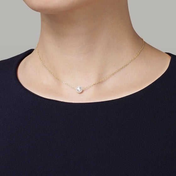 Mikimoto Akoya Cultured Single Pearl Pendant in 18K Yellow Gold
