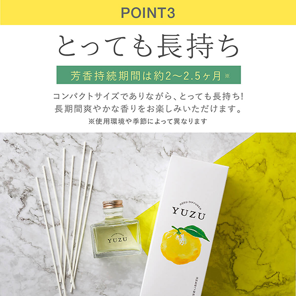 Kochi Prefecture Yuzu Deodorant Stick Diffuser 120ml Yui mart