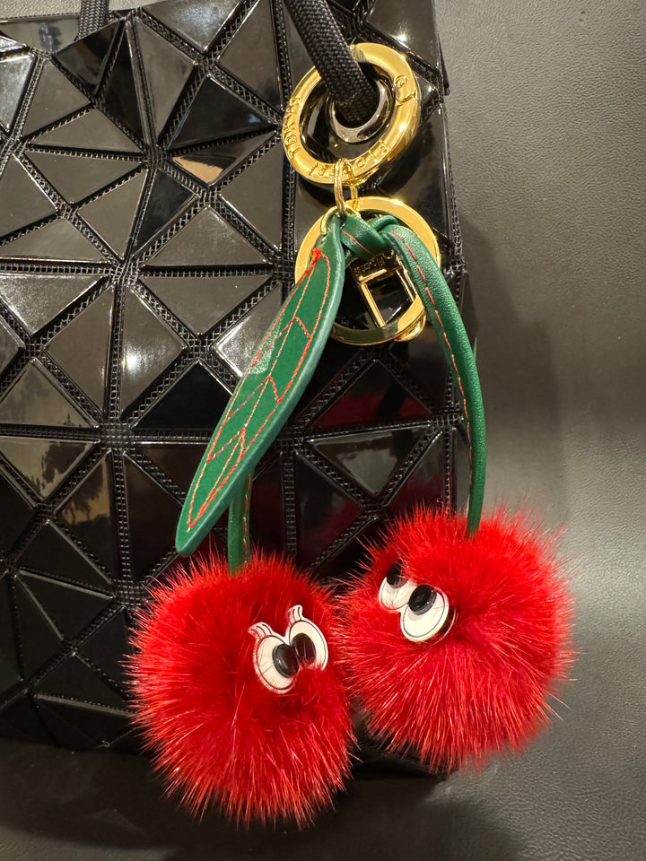 Floats！New Cherry Keychain Bordeaux，Red