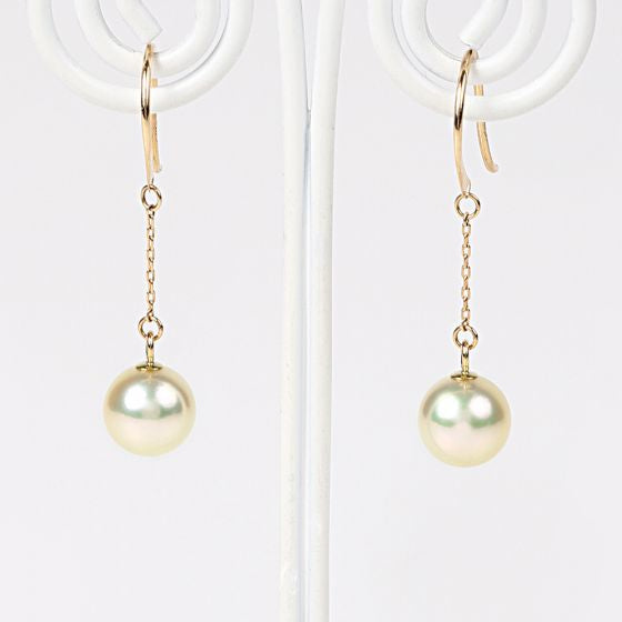 Moon Label 18K Gold Pearl Stud Earrings Yui mart