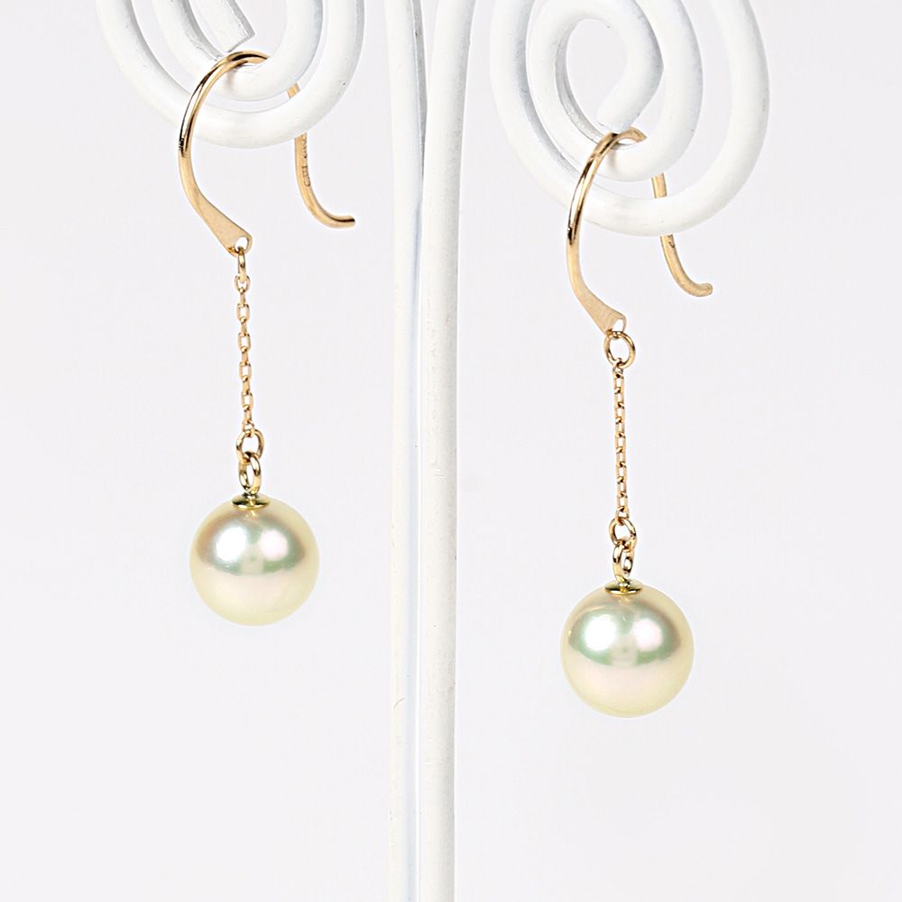 Moon Label 18K Gold Pearl Stud Earrings Yui mart