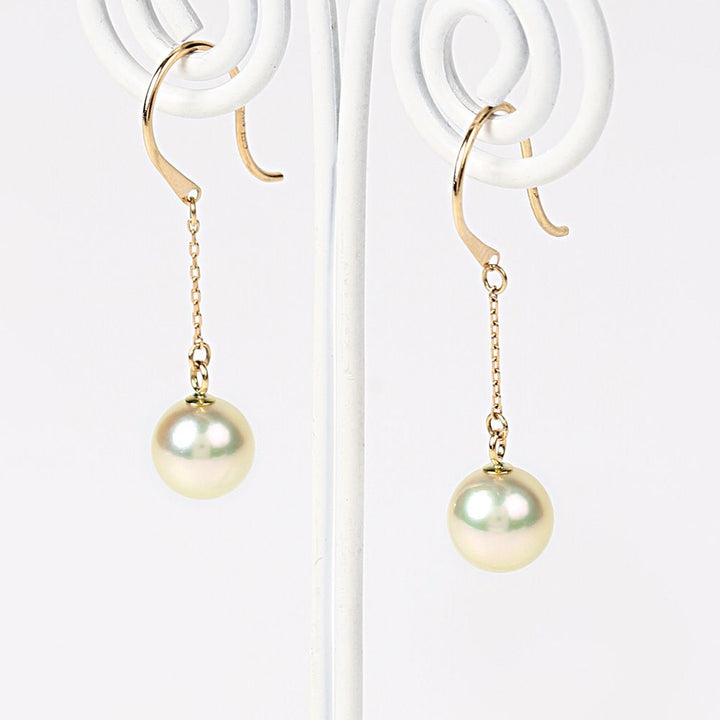 Moon Label 18K Gold Pearl Stud Earrings Yui mart