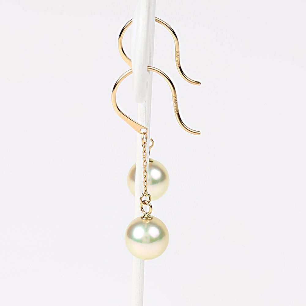 Moon Label 18K Gold Pearl Stud Earrings Yui mart