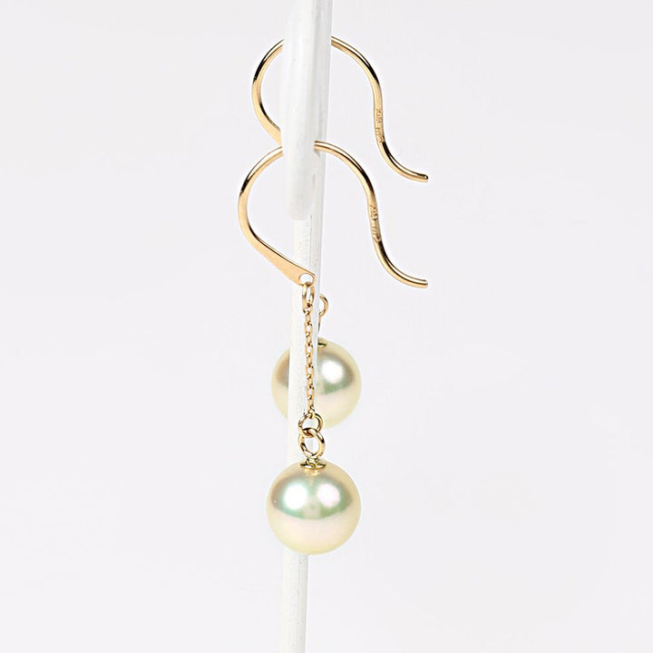 Moon Label 18K Gold Pearl Stud Earrings Yui mart
