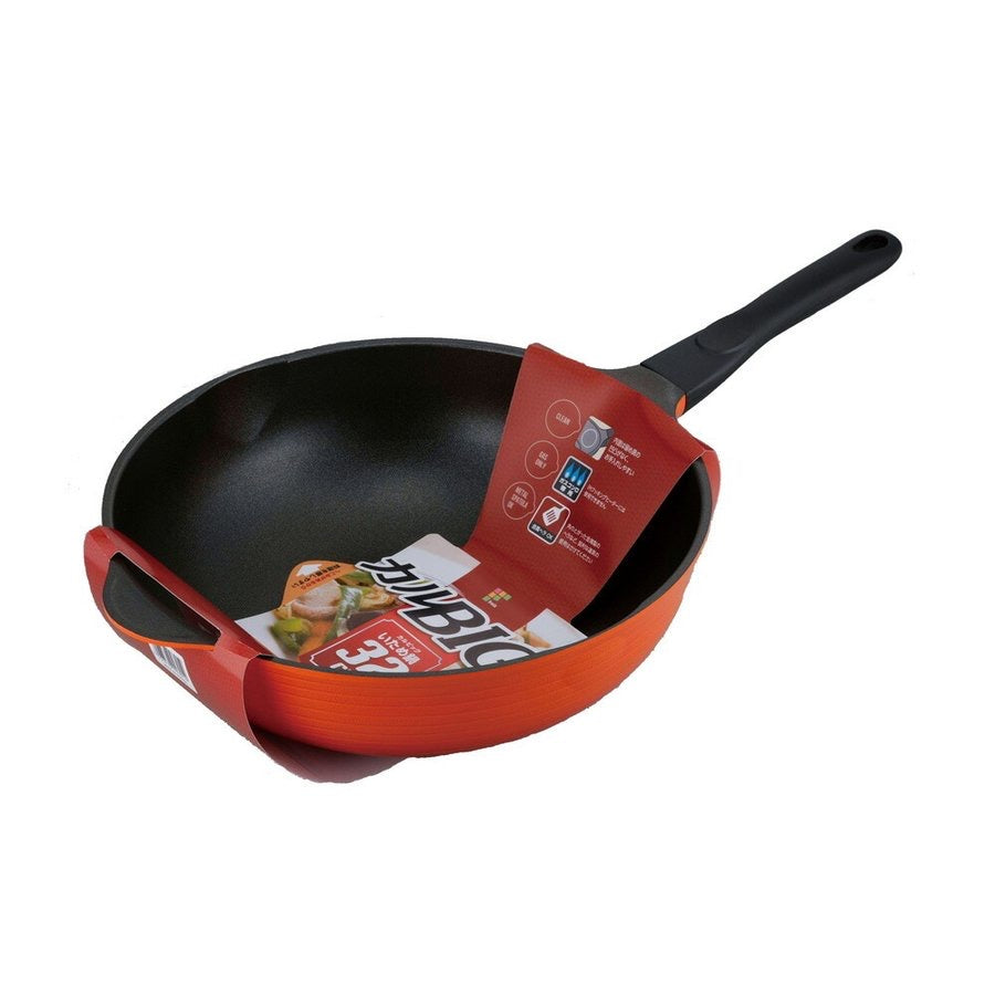 Peace Fraise 32cm Deep Non-Stick Frying Pan – Diamond-Coated Surface, Gas Stove Compatible, Scratch-Resistant