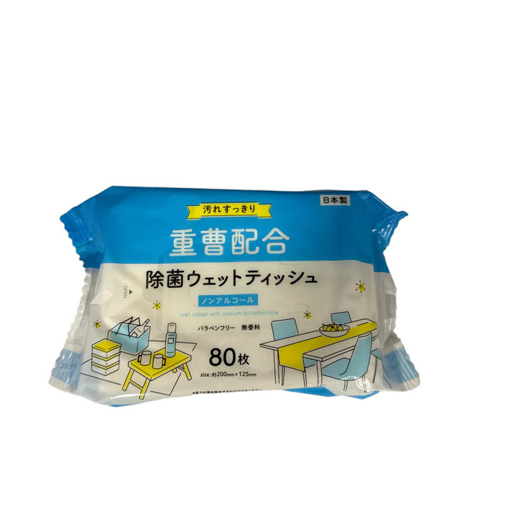 Non-alcoholic disinfectant wet wipes with baking soda 80 sheet Yui mart
