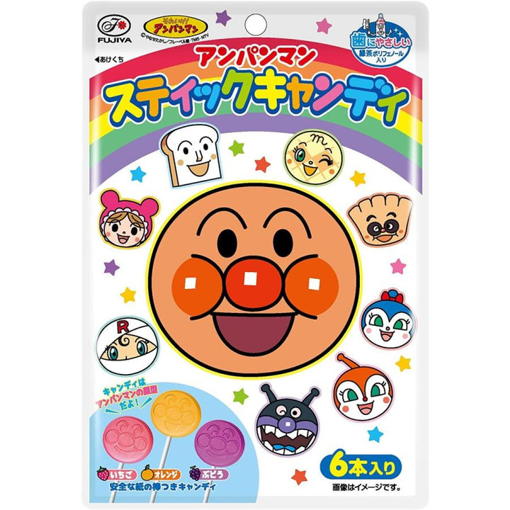 Fujiya Anpanman Stick Candy lollipops 6 pieces Japanese candy