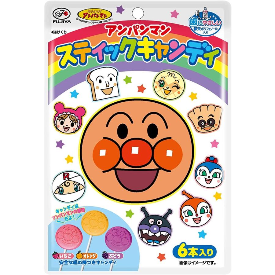 Fujiya Anpanman Stick Candy lollipops 6 pieces Japanese candy