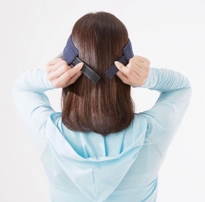 Japan UV CUT Ultra-Light Packable Visor Hat – UPF 50+ Blocks 99% UV Rays – Navy Blue with White Polka Dots