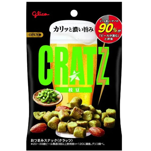 Glico CRATZ Edamame Almond Crunch Snack 42g Japanese savory snack bag