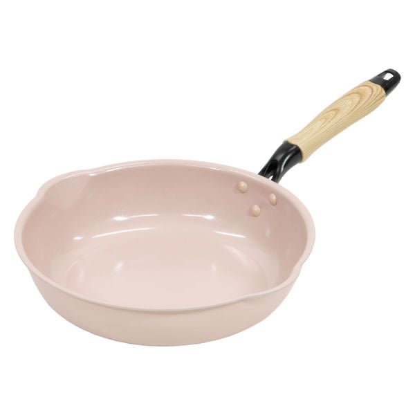 Takeda IH & Gas Compatible Deep Ceramic Non-Stick Frying Pan 20cm（Pink）