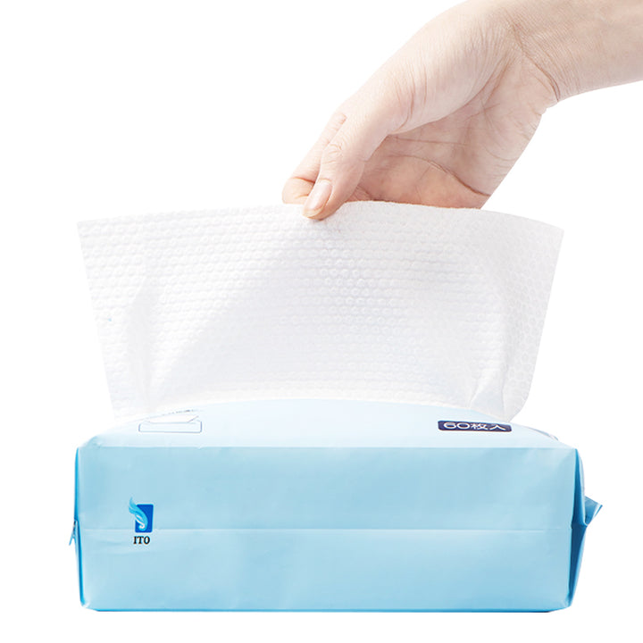 ITO 3D Pearl-Textured Dual-Sided Cotton Face Towels – 60 Count, Soft & Skin-Friendly