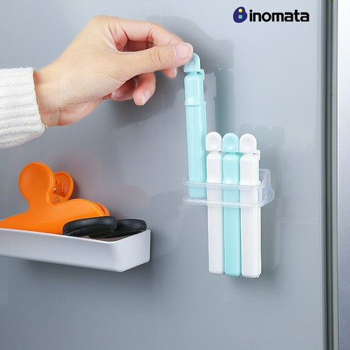 Plastic Food Clip w/Holder S-size 4pc Set