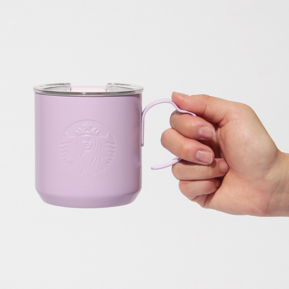 Starbucks Japan SAKURA 2025 Stainless Steel Tumbler – Petal Handle, Purple, 355ml