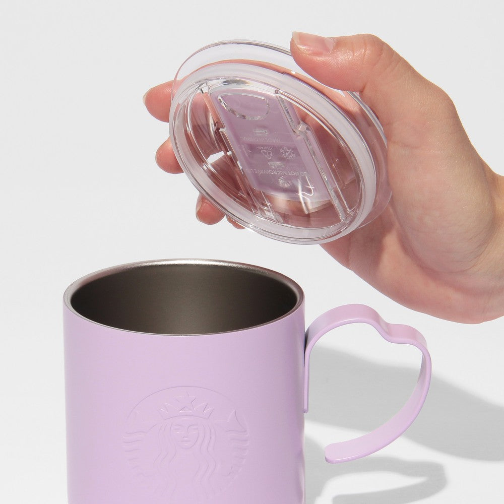 Starbucks Japan SAKURA 2025 Stainless Steel Tumbler – Petal Handle, Purple, 355ml