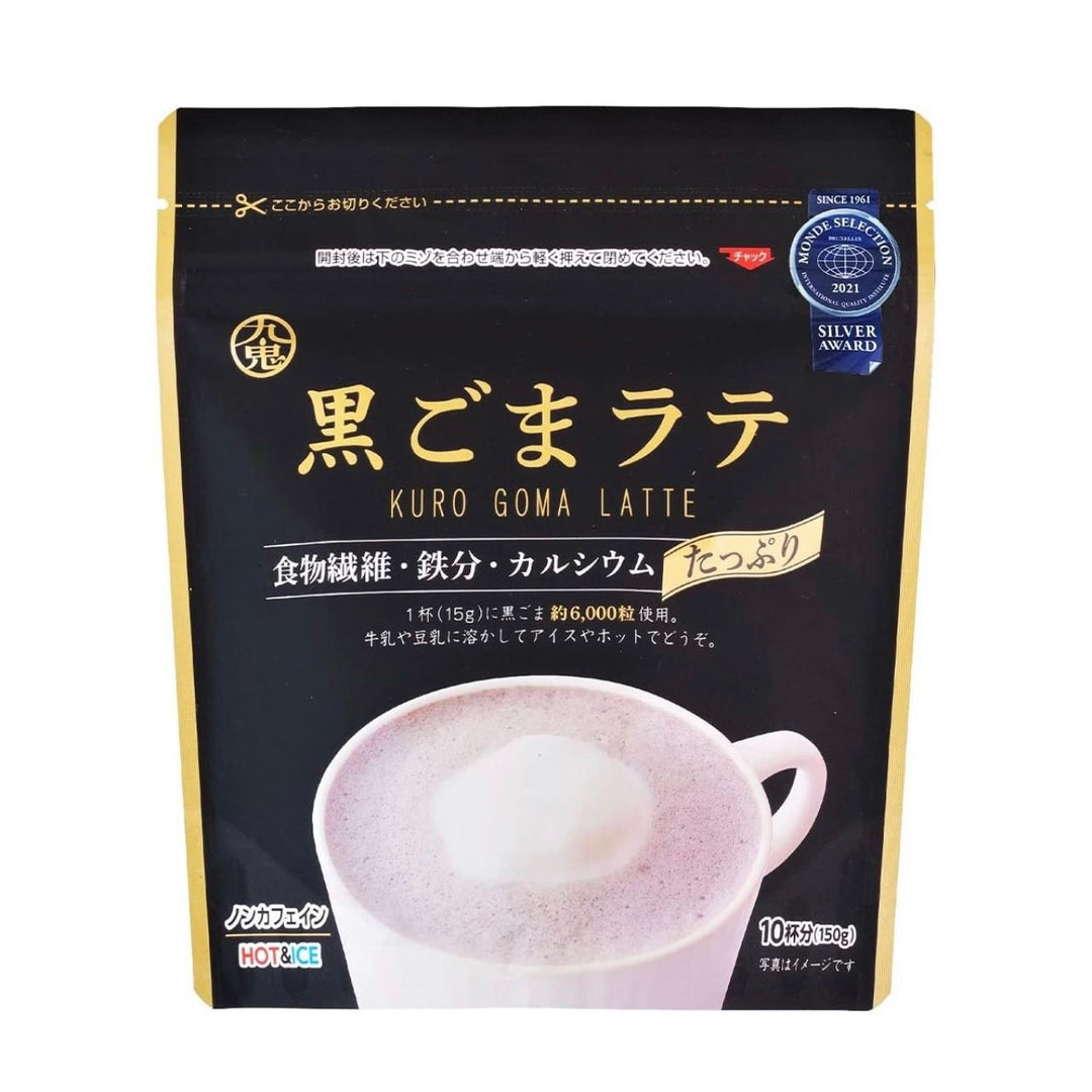 Kuki Caffeine-Free Black Sesame Latte from Japan – Rich in Iron & Calcium, 10 Servings，150g