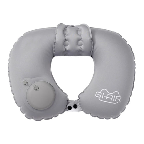 High Cube GI-AIR smart Manual pump inflatable comfortable portable travel neck pillow gray