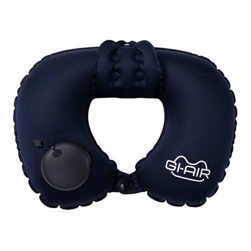 High Cube GI-AIR smart Manual pump inflatable comfortable portable travel neck pillow black