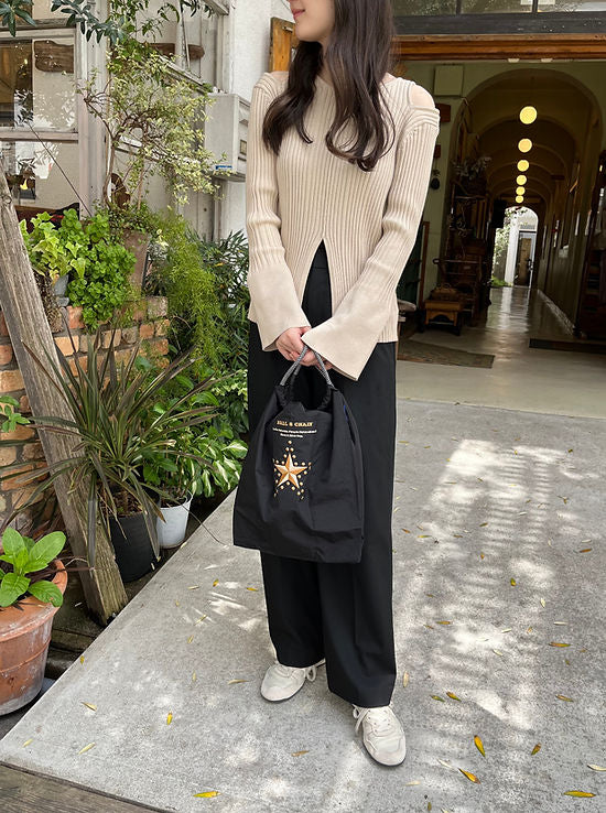 ball&chain shopping bag First Star Size M#01 BLACK-301061