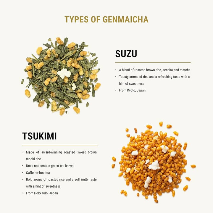 Senbird Organic Genmaicha, Japanese Matcha Brown Rice Green Tea, Kyoto, Japan, Loose Leaf, Sealed Tea Tin (3.5 oz / 100 g)