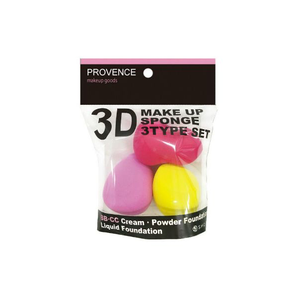 SHOBIDO Provence 3D Makeup Sponge 3-Type Set red pink yellow foundation sponges