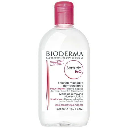 BIODERMA Sensibio H2O Micellar Water 500ml no-rinse makeup remover for sensitive skin