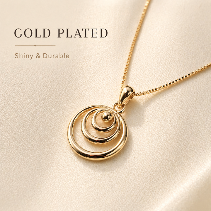 Minimalist Gold Plated Layered Circle Pendant Necklace Gift Set Yui mart