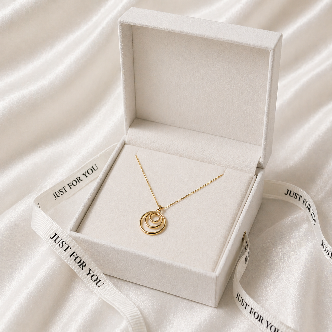 Minimalist Gold Plated Layered Circle Pendant Necklace Gift Set Yui mart