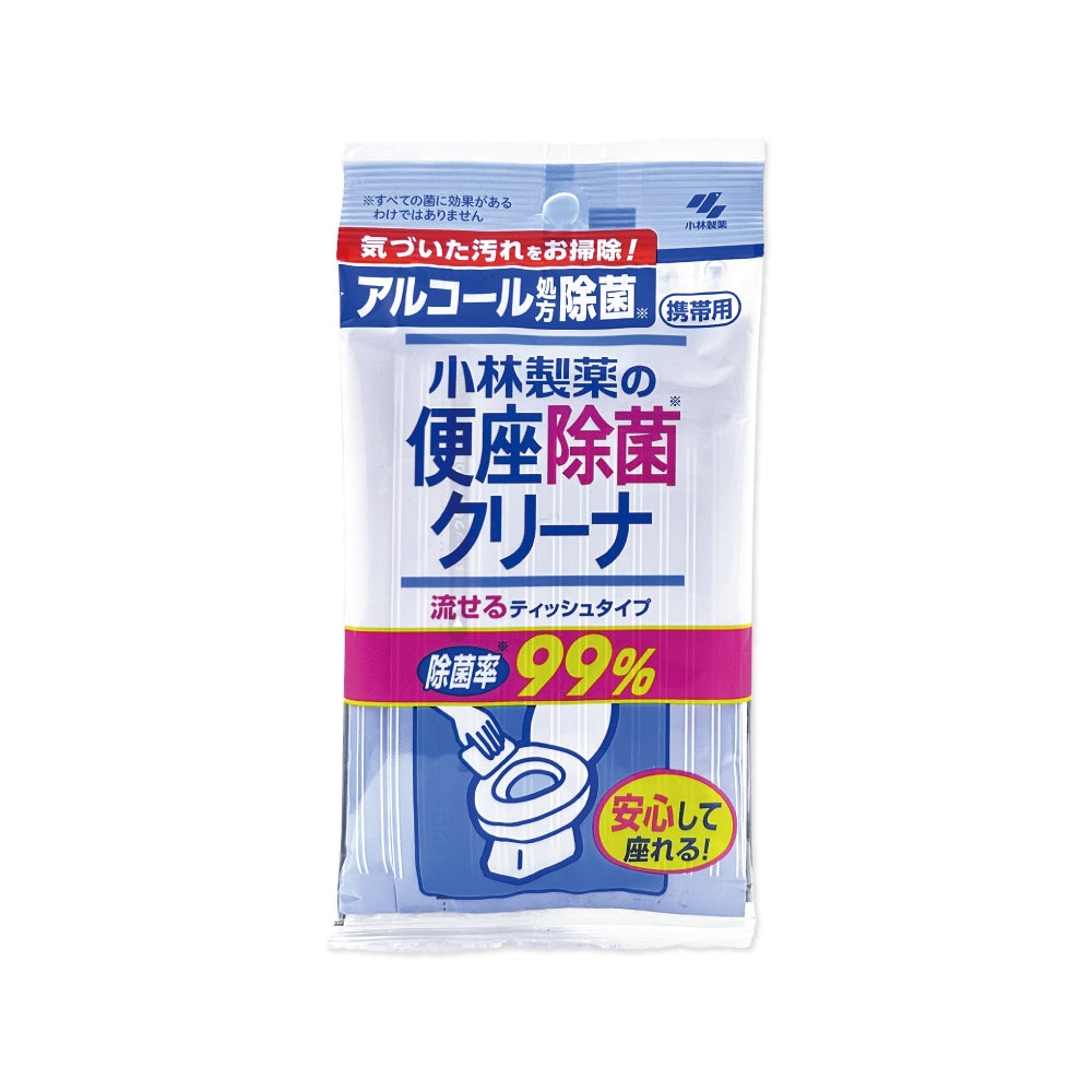 Kobayashi Pharmaceutical Toilet Seat 99% Disinfectant Wipes Sterilize and Clean Toilet Seat Soluble in Water 10 Pieces