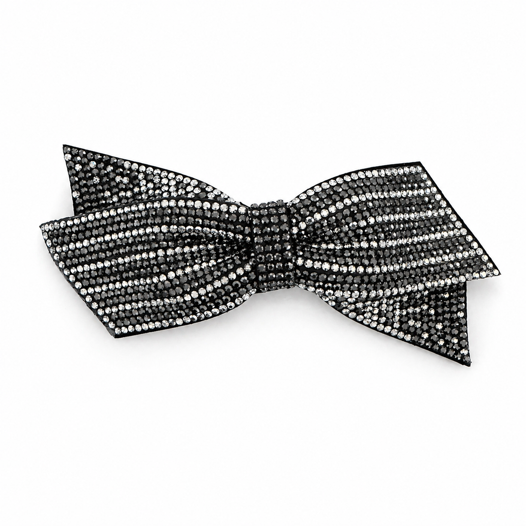 Sparkling Rhinestone Bow Hair Clip – Elegant Crystal Barrette (Approx. 12cm) Yui mart