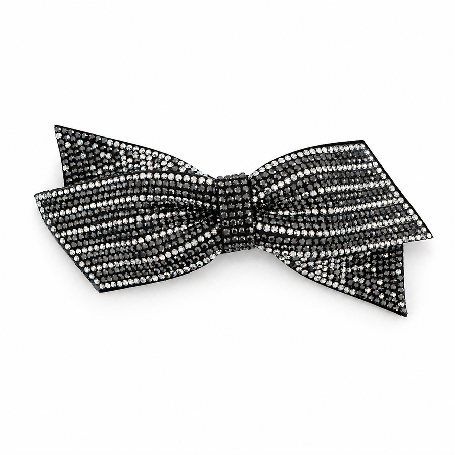 Sparkling Rhinestone Bow Hair Clip – Elegant Crystal Barrette (Approx. 12cm) Yui mart