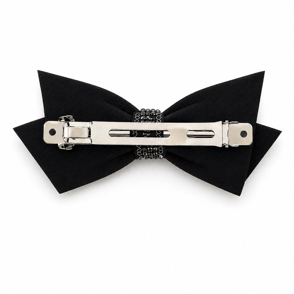 Sparkling Rhinestone Bow Hair Clip – Elegant Crystal Barrette (Approx. 12cm) Yui mart