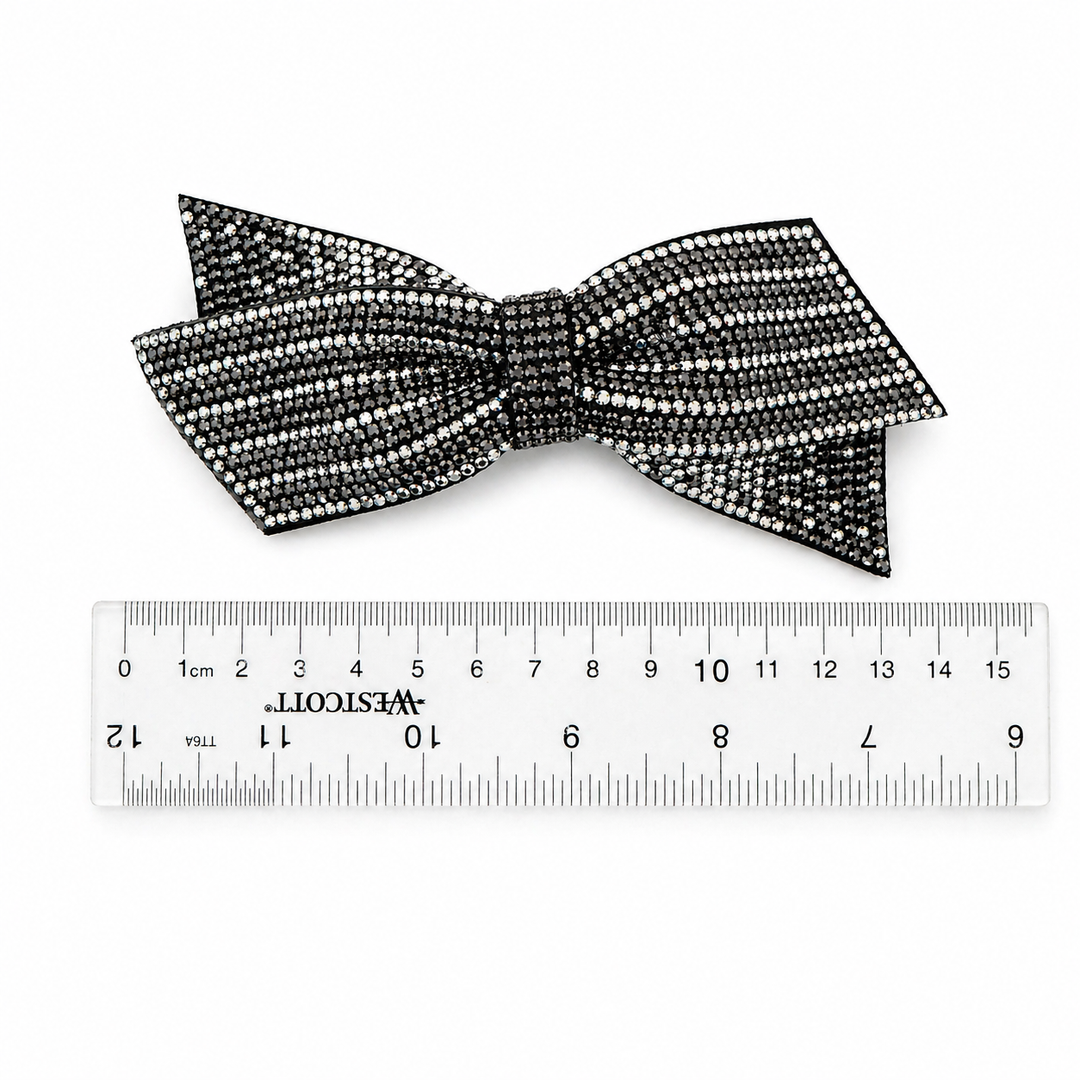 Sparkling Rhinestone Bow Hair Clip – Elegant Crystal Barrette (Approx. 12cm) Yui mart