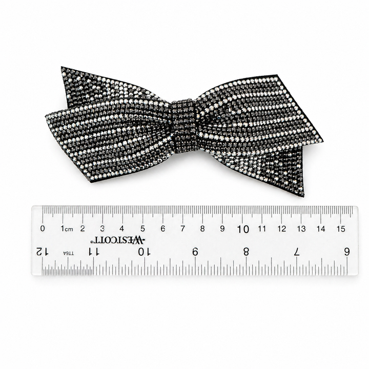 Sparkling Rhinestone Bow Hair Clip – Elegant Crystal Barrette (Approx. 12cm) Yui mart