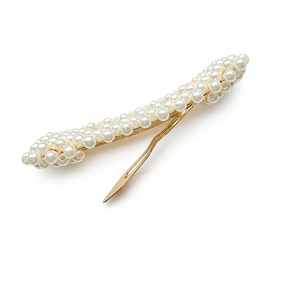 Pearl Hair Clip for Women Elegant Barrette Gold Metal Hairpin Korean Style Yui mart