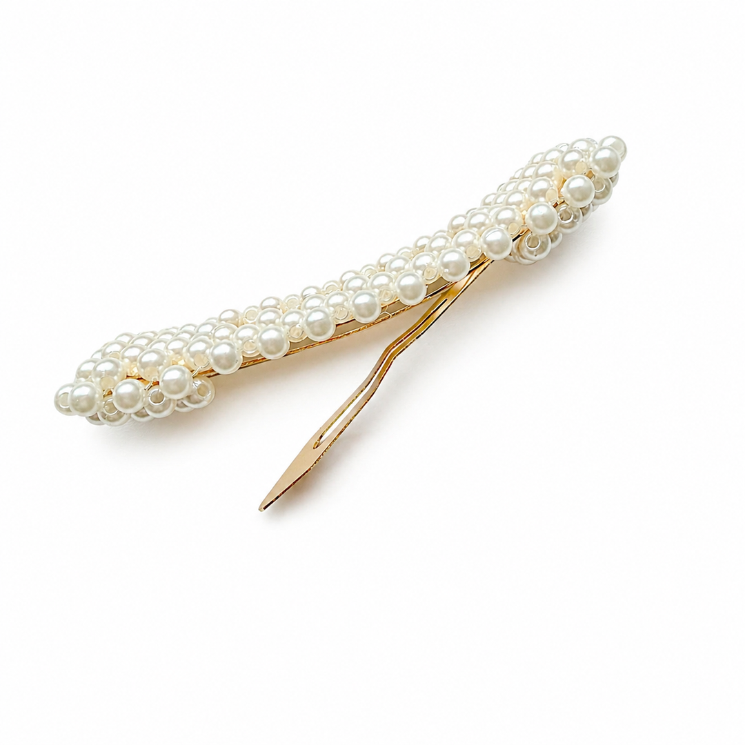 Pearl Hair Clip for Women Elegant Barrette Gold Metal Hairpin Korean Style Yui mart